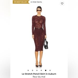 Fleur du mal Burgundy Lace midi dress